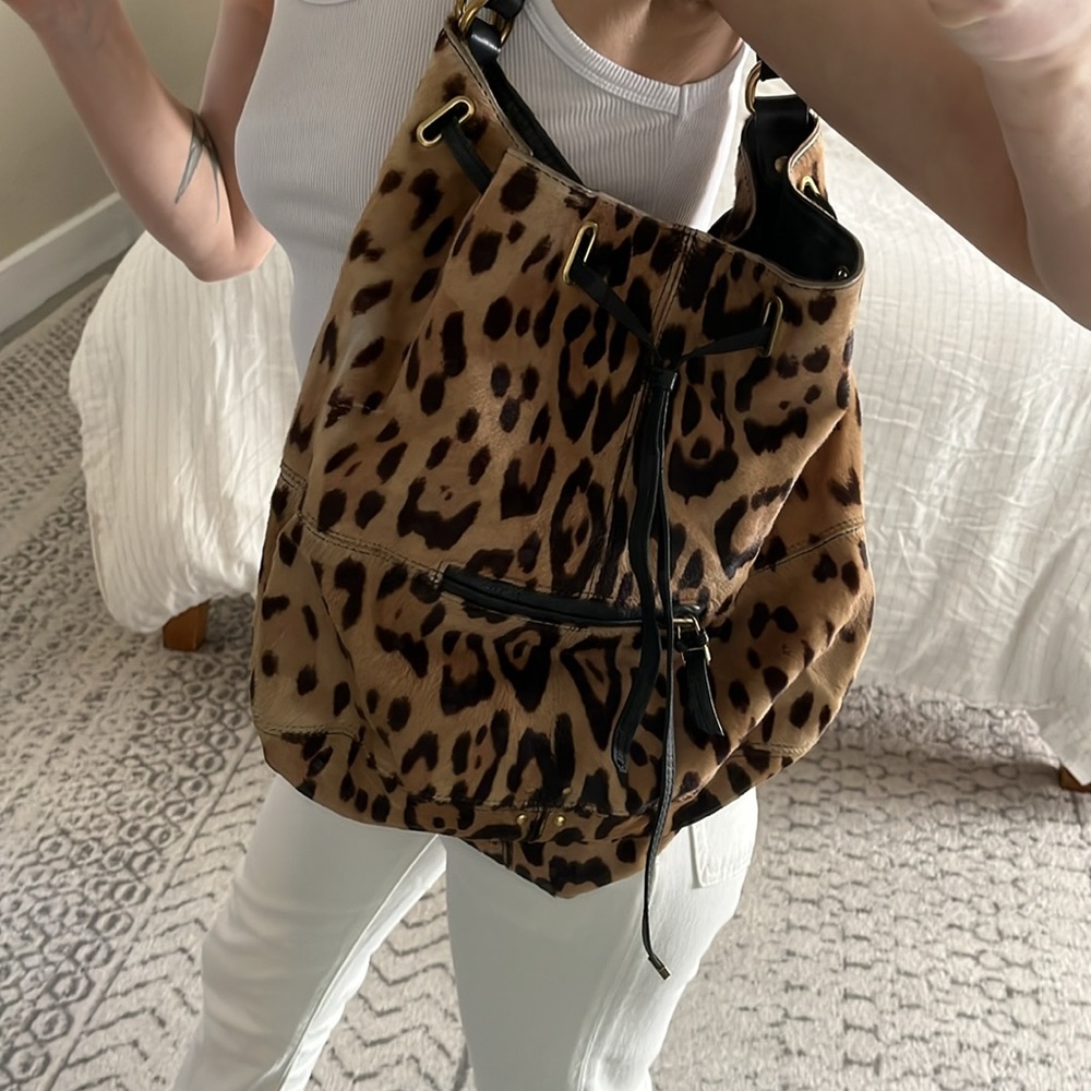 Jerome Dreyfuss Leopard Alain Haircalf Hobo Bag - Picture 16 of 16